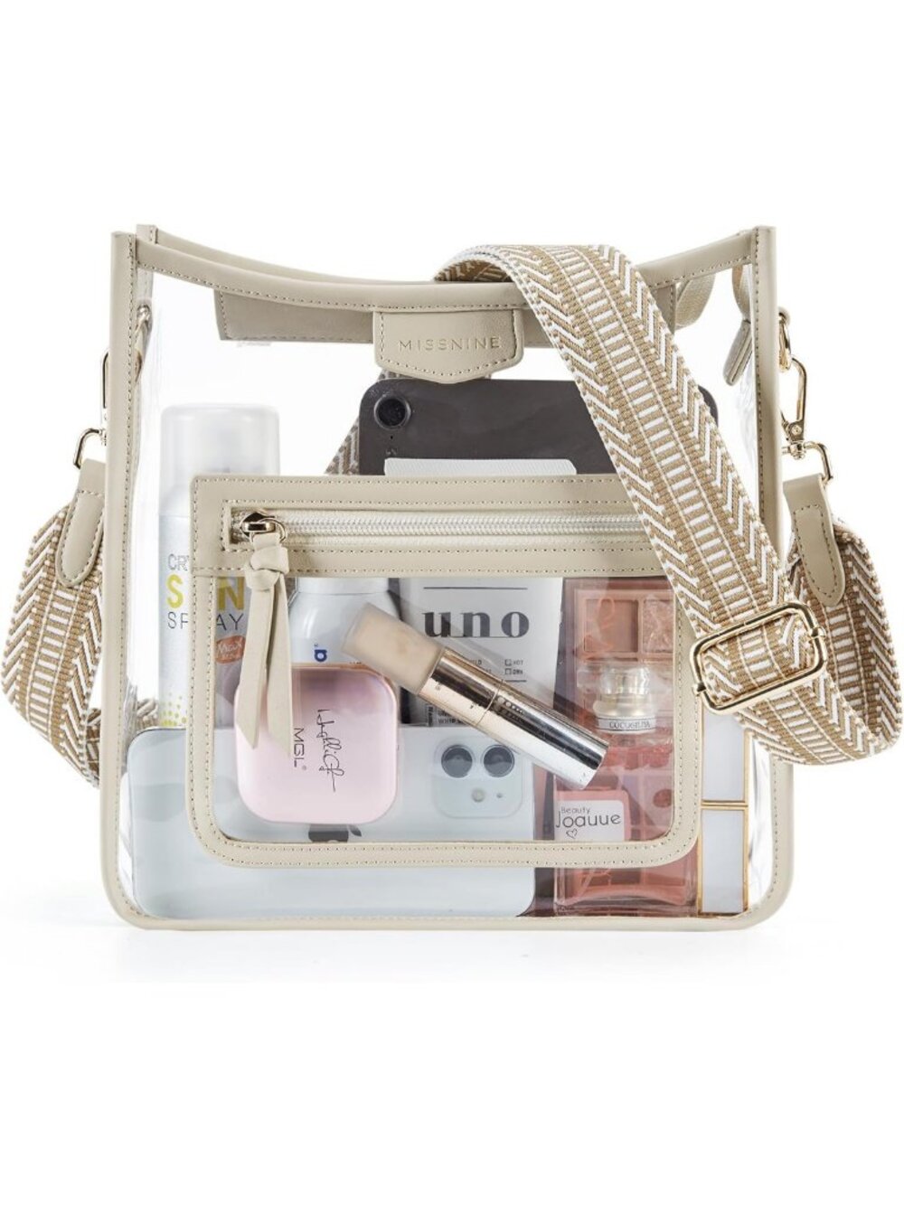 Clear Crossbody Bag for Women | Stadium Approved Transparent Purse with Guitar